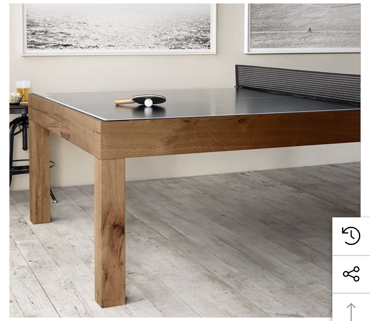 Restoration Hardware Parsons Table Tennis | Ping Pong | Natural Oak | Brunswick