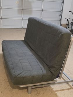 Gray Futon Sofa Bed with Metal Frame