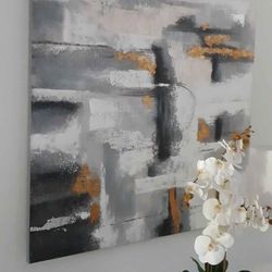 Set (2) LARGE  ABSTRACT  FRAMELESS CANVAS