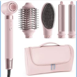 MESCOMB 5 in 1 Hot Air Styler Wrap - High-Speed Hair Dryer, Volumizing Brush with Auto Curlers