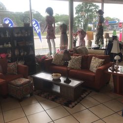 Sofa Bed Couch And Matching Chair With Pillows 