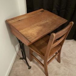 Antique School Desk w/ Chair