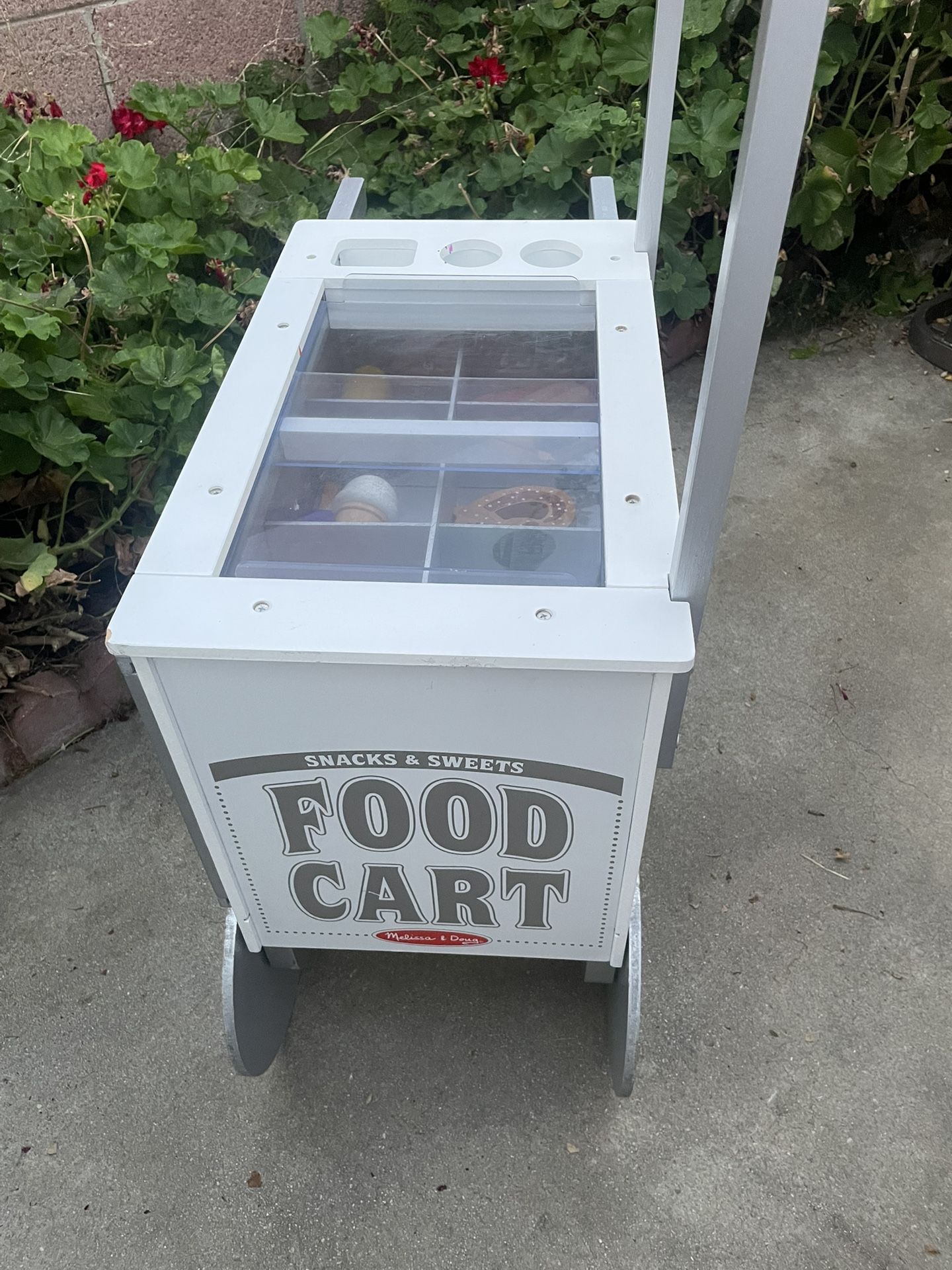 Melissa Doug Kids Snack Hot Dog Wooden Cart Stand Pretend Play Toys - Main Image