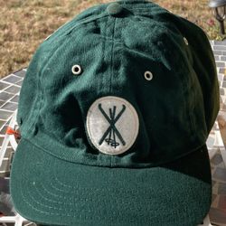 Older land rover hat with leather strap