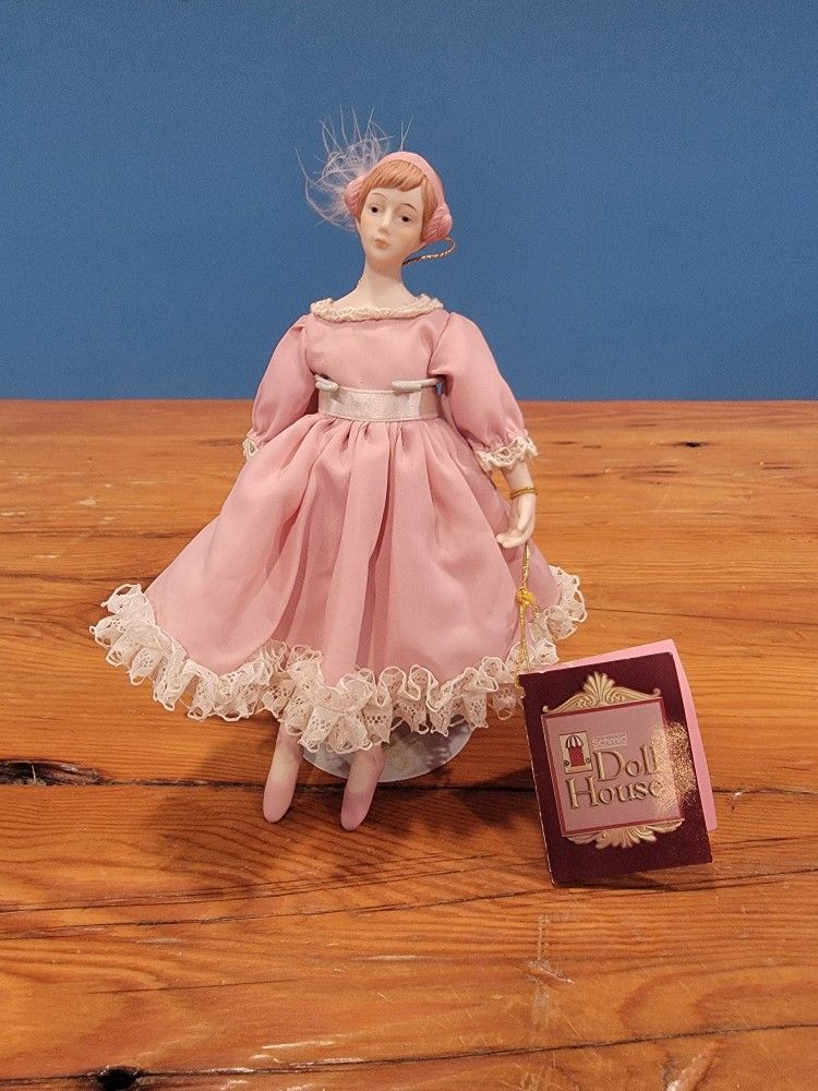 Rare Original Schmid Doll House Porcelain Soft Body Doll ~ 8.25”, Ballerina