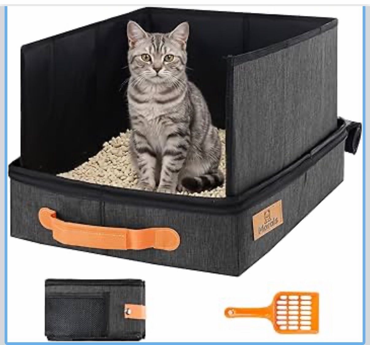 Portable travel litter box for cats