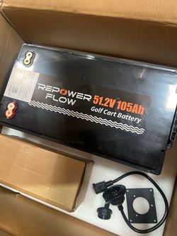 48V 105Ah Lithium Golf Cart Battery with 250A Smart BMS 5376Wh LiFePO4 battery supports 400A for 3 seconds. The kit includes a 20A charger, Bluetooth,