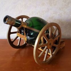 Vintage Bar Service Courvoisver Decanter Bottle (EMPTY) and Stand