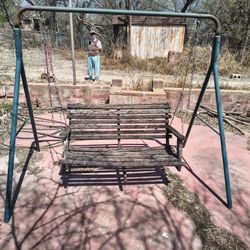 Vintage Metal A-frame Bench Swing