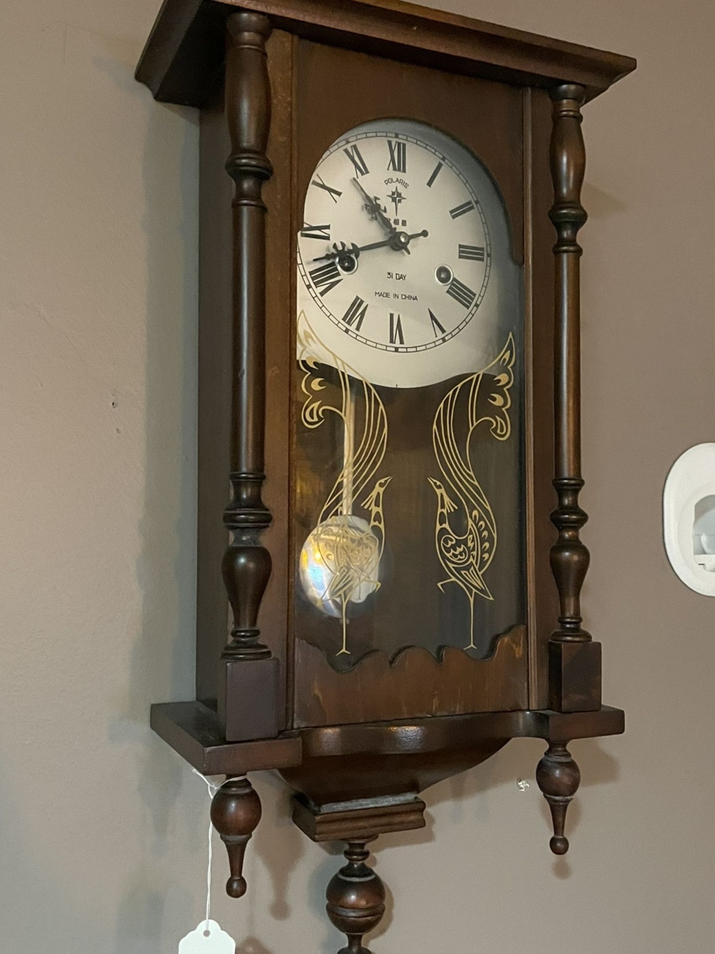 Polaris Wall Grandfather Chiming Clock Antique