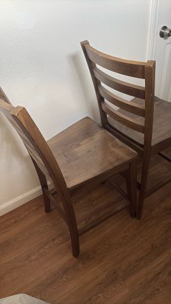 2 Wooden Dining Table Chairs