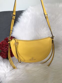 New Michael Kors Yellow Sunflower Camden Bag Purse