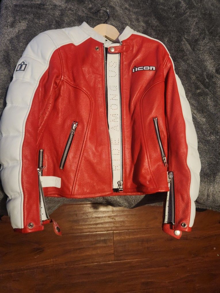 Womens Small Icon Leather Motorcycle Jacket