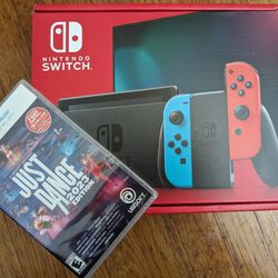 Brand New Nintendo Switch With Neon Joycons And Just Dance 2023