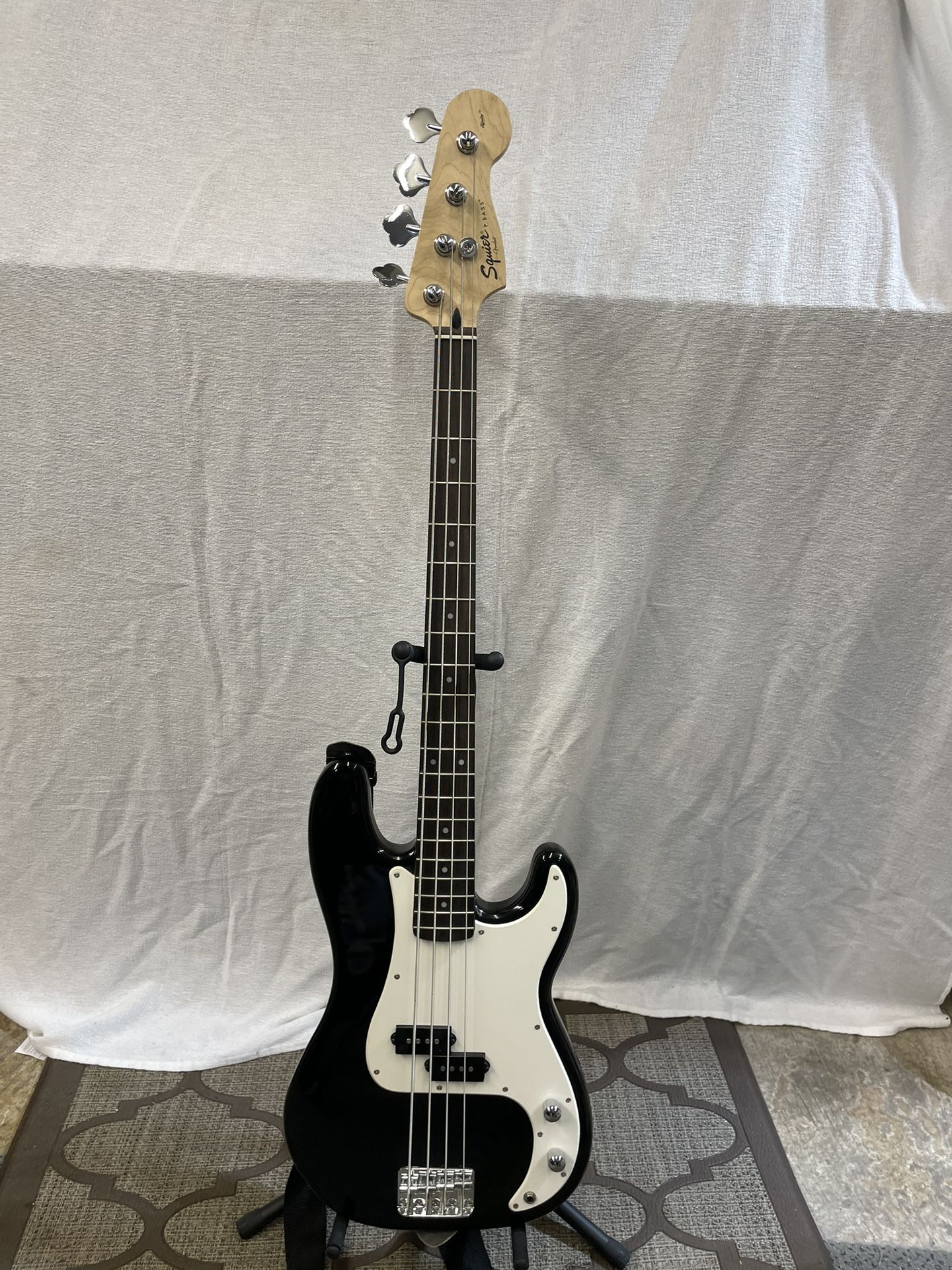 Fender squire four string P bass with strap and case and stand $165 OBO
