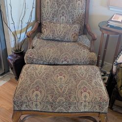 Chair with ottoman (Ethan Allen)