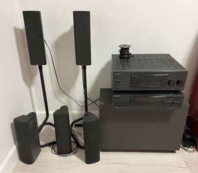 Kenwood A/V Home Theater Receiver 5 Disc CD Changer with 5x JBL Surround Sound Speakers and Subwoofer