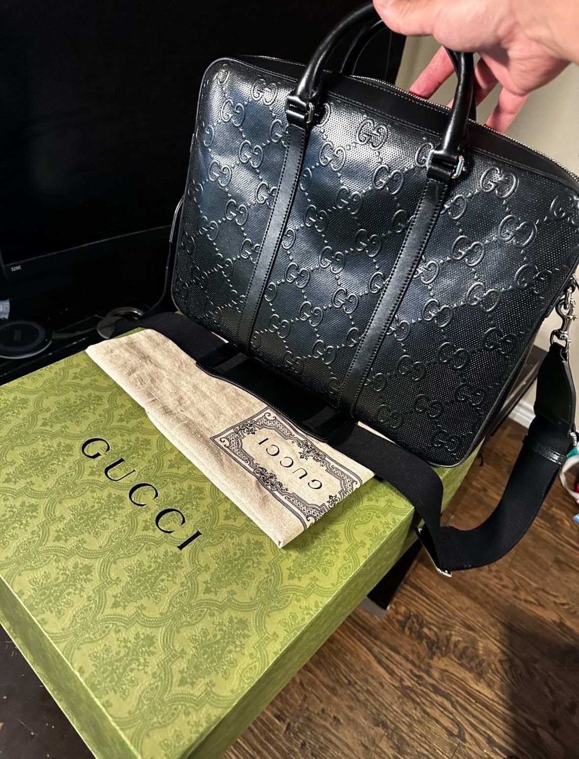 Gucci GG Embossed briefcase