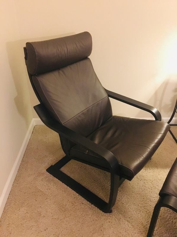 IKEA dark brown leather chair