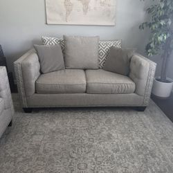 Gently Used Light Grey Sofa And Love Seat