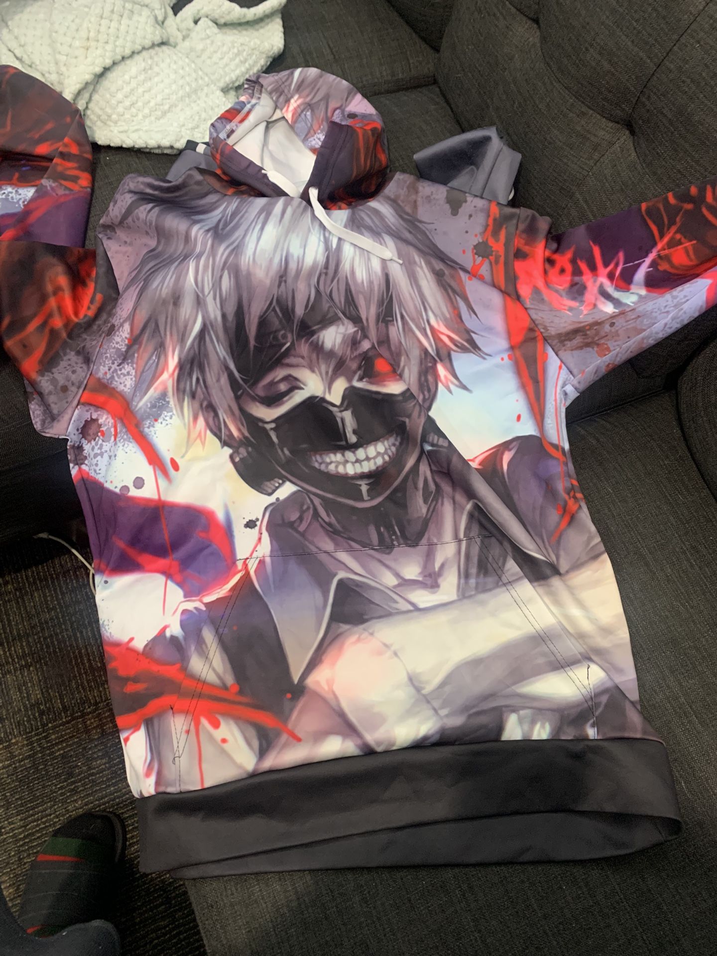 Anime Tokyo Ghoul Ken Kaneki Cosplay Hoodie(L)