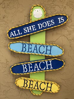 Key West style wooden beach/pool/patio sign