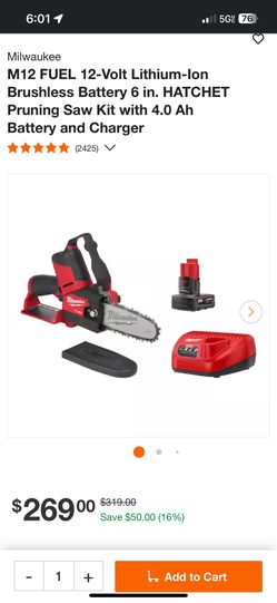 Milwaukee M12 12v Hatchet Pruning Saw Kit
