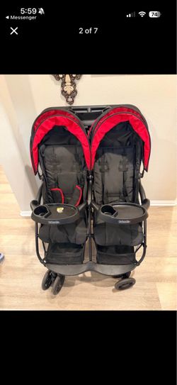 Kolcraft Double Stroller Black and Red