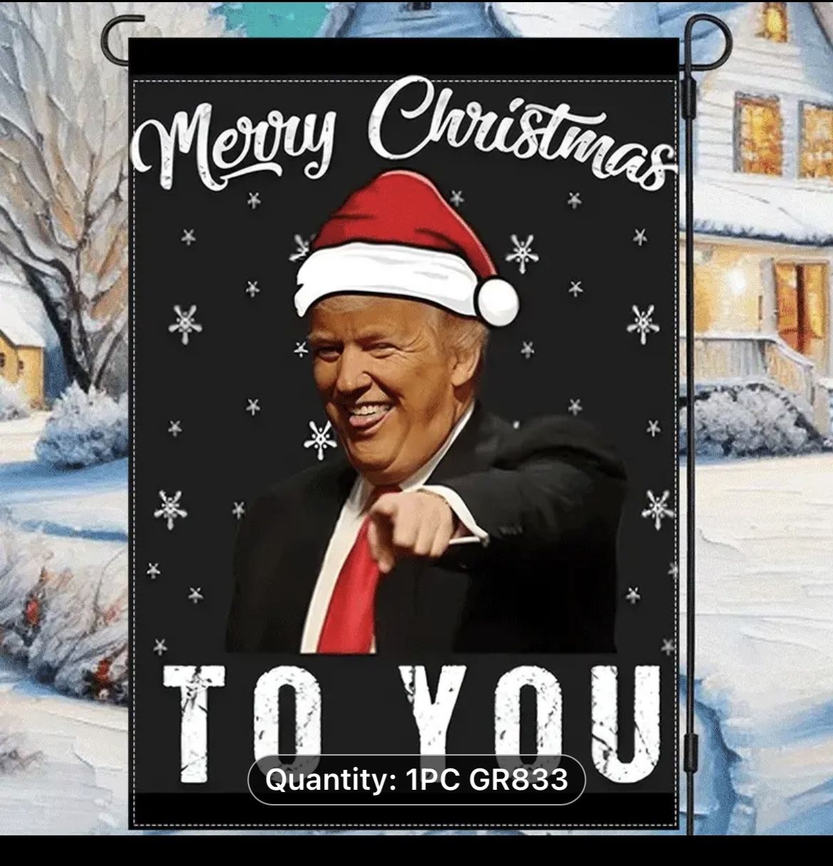 NEW - Trump -Merry Christmas To You - garden flag- MAGA