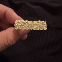 Gold plated 2 finger nugget ring