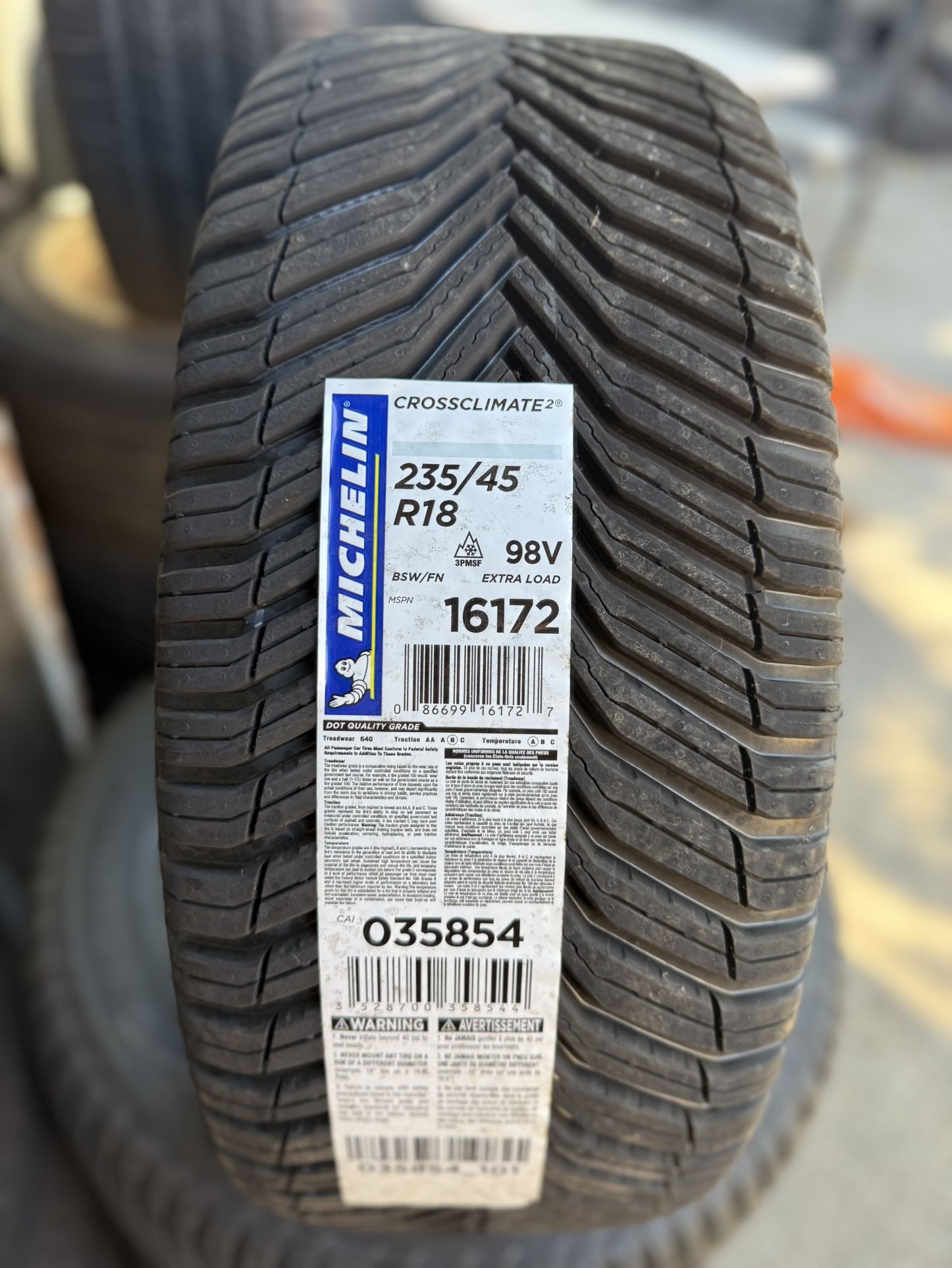 235/45R18 - NEW - CLOSEOUT 🚨 - MICHELIN TIRES - ALL SEASON