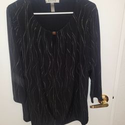 Black & Gold Blouse XL