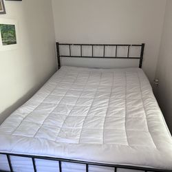 Full XL Bed, With Frame, Mattress Pad, Foam, And Mattress 