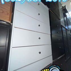 Five Drawer White Chest With Rails Cajonera Comoda Mueble Nuevo 