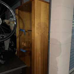 Wood Cabinet With Glass Doors