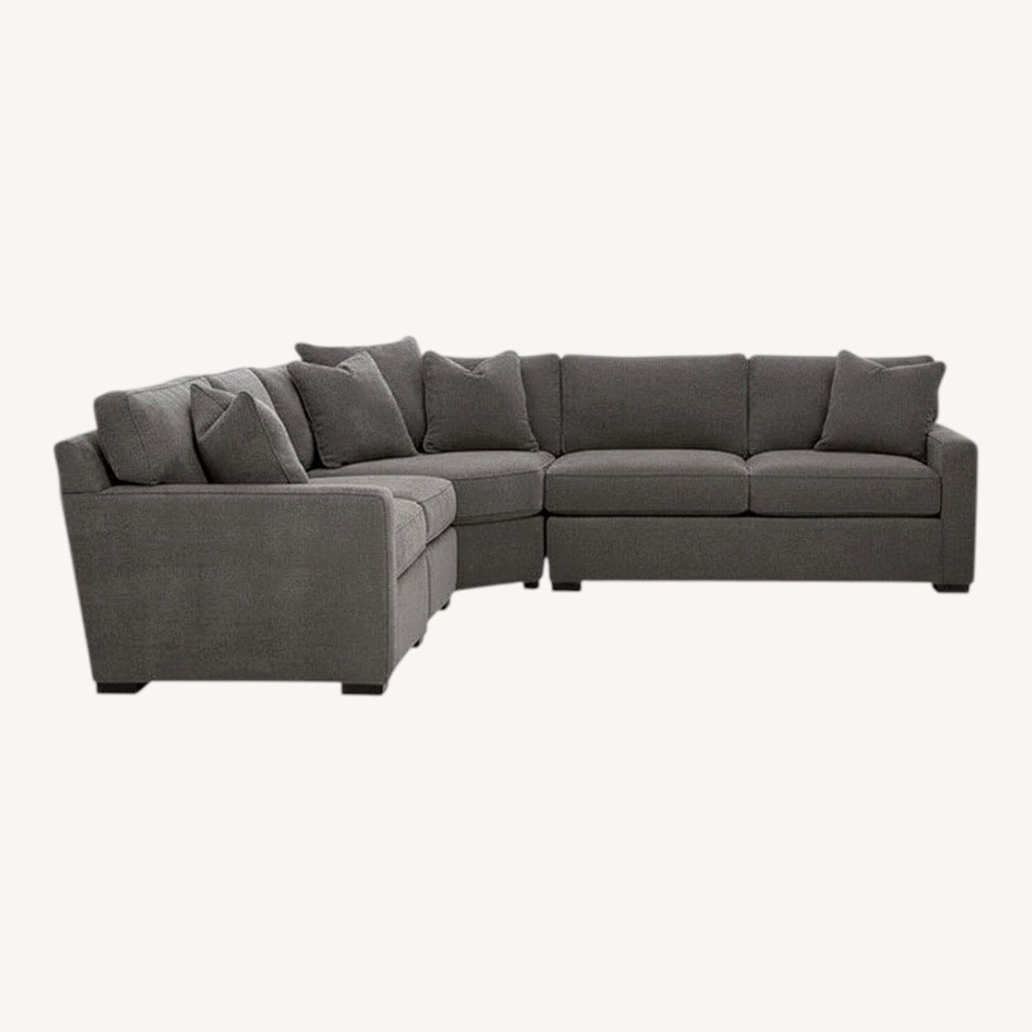 Macy's Dark Grey Fabric Sectional Sofa – Like New, 113x120 in - New York, NY