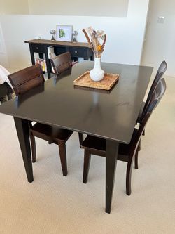 Dark Wood Table & Chairs