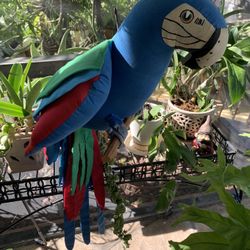 Vintage Plush Blue Macaw Parrot