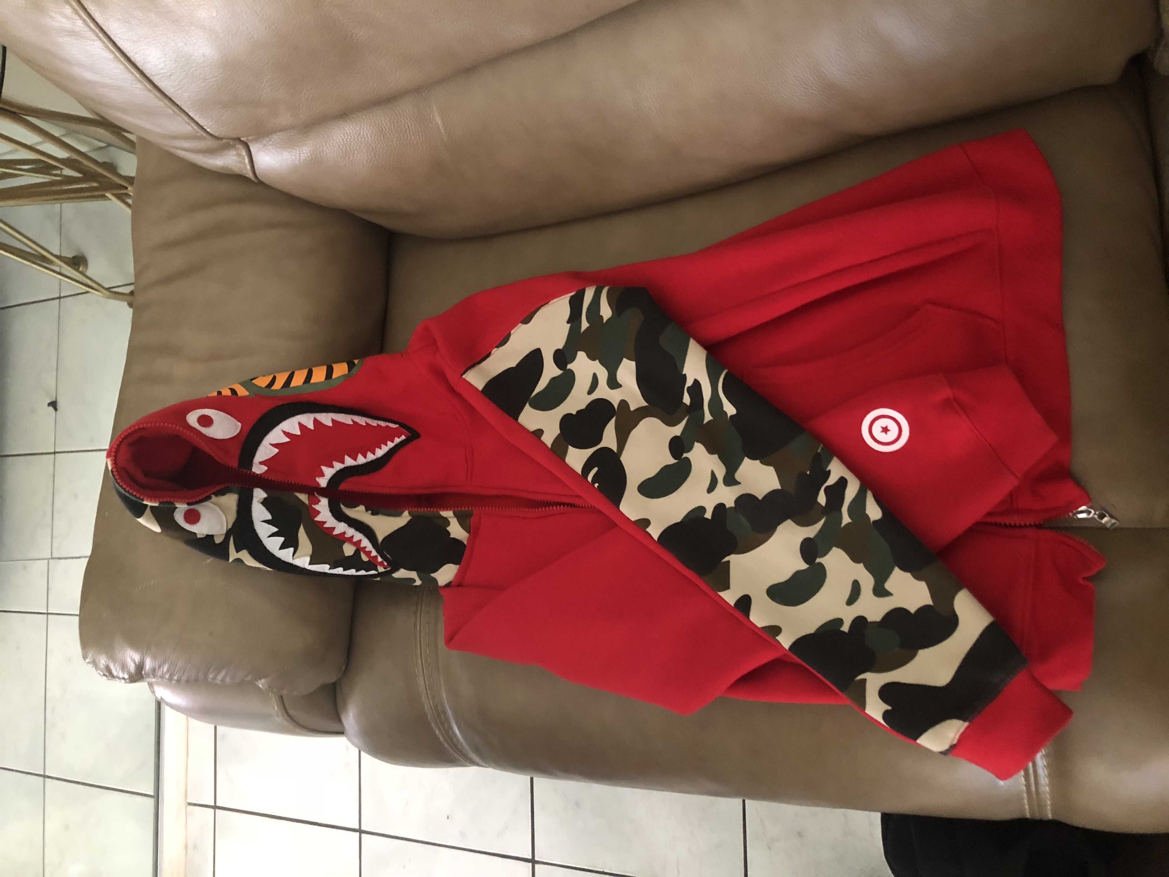 Hot Red camouflage bape hoodie
