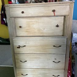 Vintage Painted Wooden Chest Of Drawers