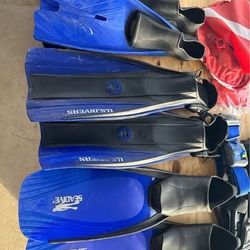 3 Sets Of Scuba Fins