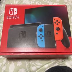 Nintendo Switch with Neon Blue and Neon Red Joy‑Con Brand New
