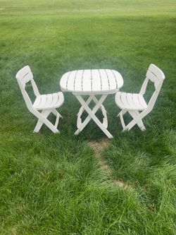 3 Piece Folding Plastic Patio Set