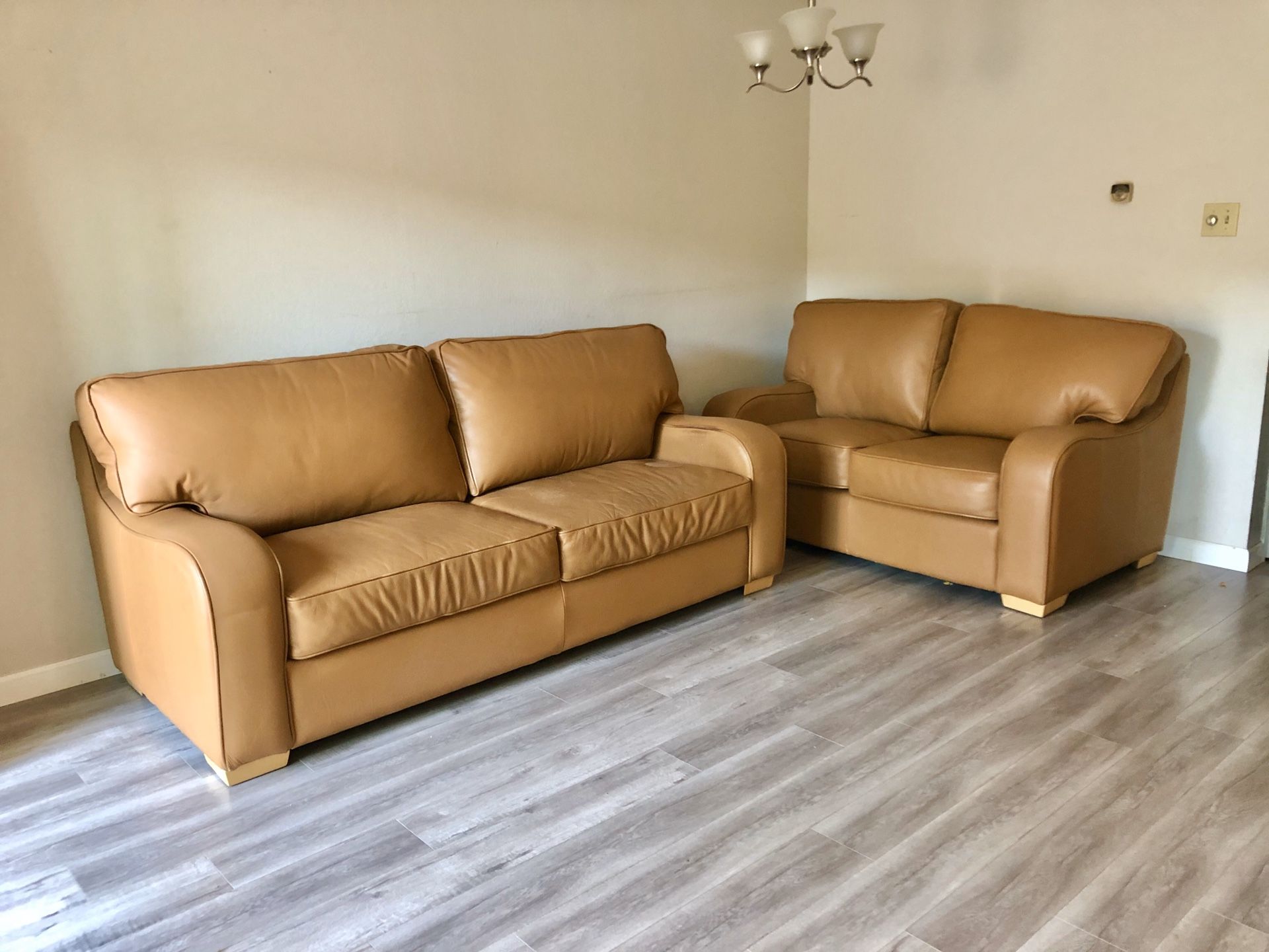 Italian leather sofa set