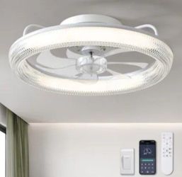 Pacific Core 20" Flushmount Cieling Fan With LED Light And Remote