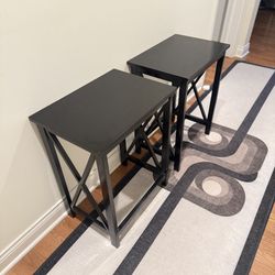 Pair Of Small Black End Tables