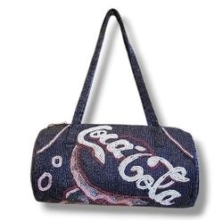 Coca-Cola Vintage Handmade Beaded Handbag With Beaded Handles
