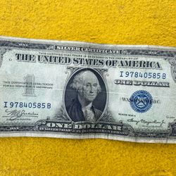 Blue Seal One Dollar Bill 1935 A