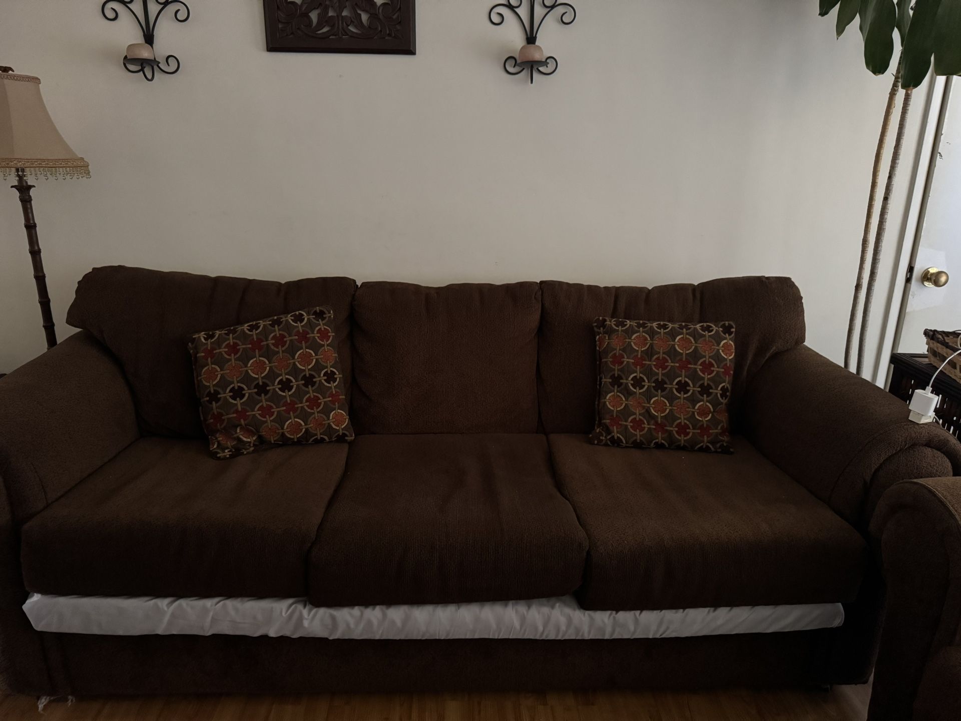 Sofa Set ( 3 Seater And Love Seat ) Velvet Blend Fabric
