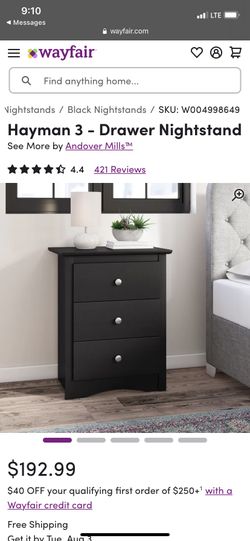 3 Drawer Nightstand 